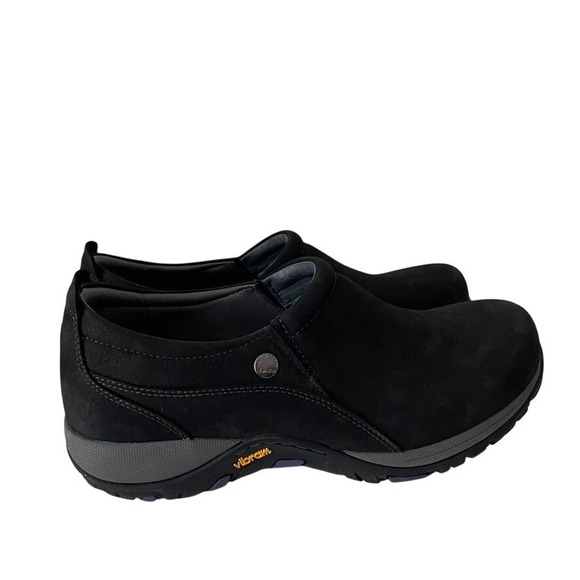 Dansko Patti Black Nubuck Leather Slip On Clogs Vibram | Womens EU 39 US 8.5-9 - Picture 6 of 7